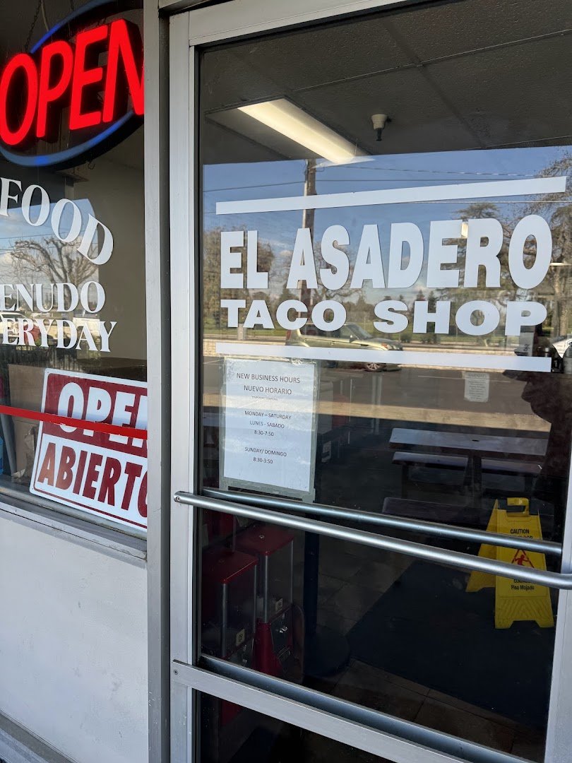 Front view of El Asadero Taco Shop in Turlock.