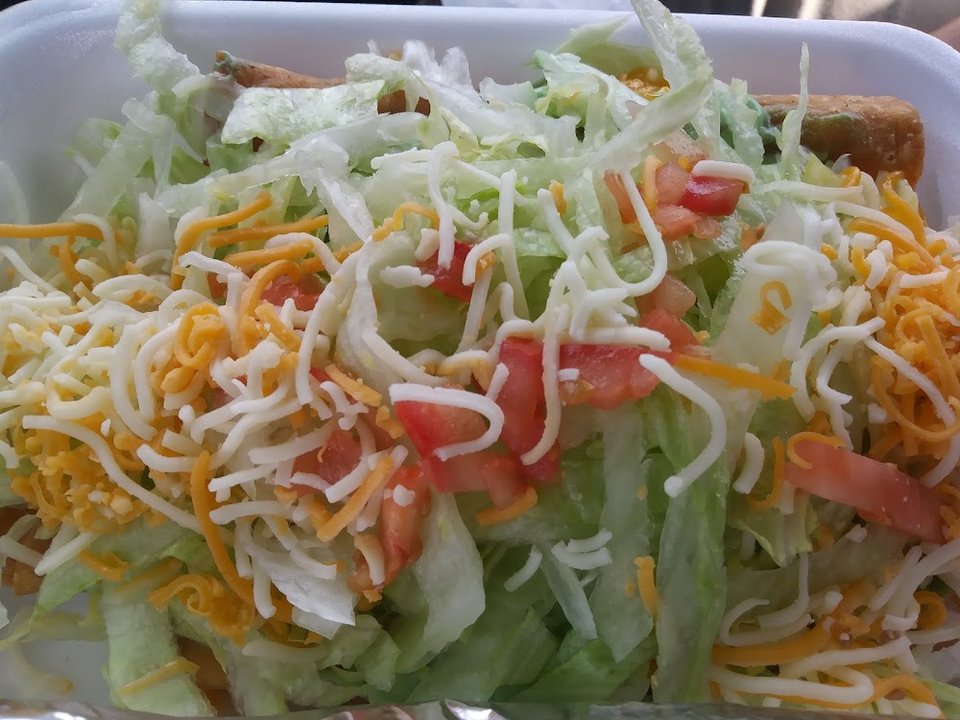 Taquitos with Avocado Salad Cheese Guacamole